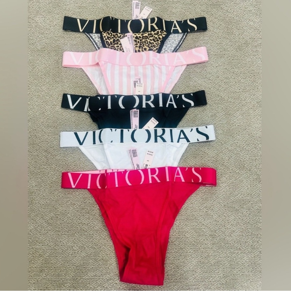 Victoria's Secret Exploded Logo Cotton 90s Brief Panty 5 pack size S